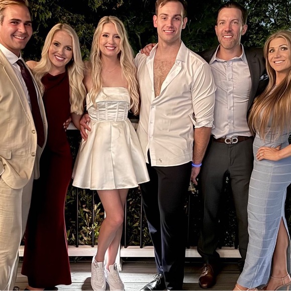 SHOWPO VALORA MINI DRESS - STRAPLESS FIT AND FLARE SATIN DRESS IN IVORY 2(XS) - Picture 3 of 3